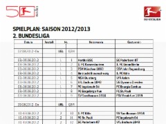 2. Bundesliga Spielplan Saison 2012/2013